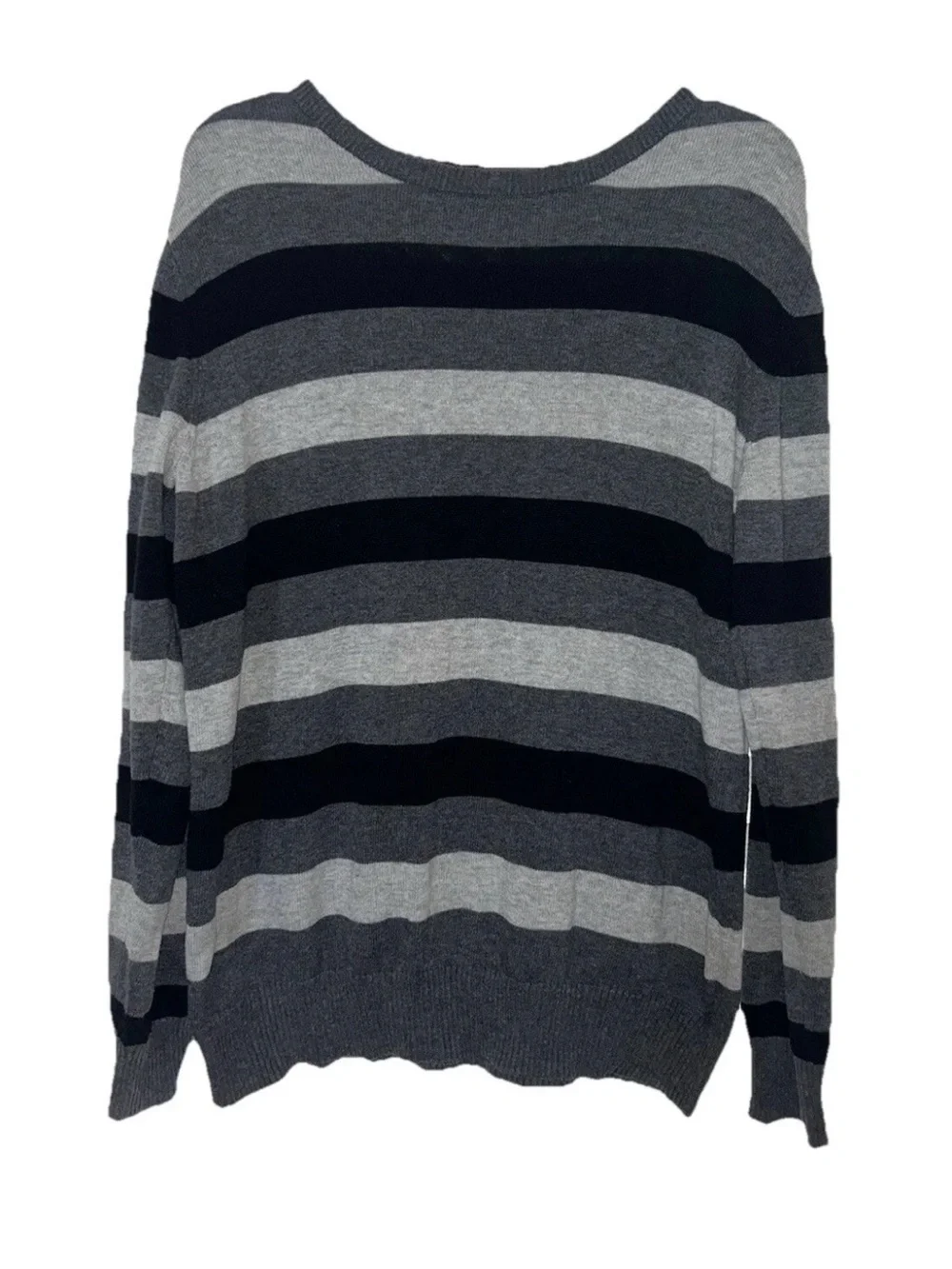 The Children’s Place Boys Gray Horizontal Striped Long Sleeve Sweater 10/12 LRG
